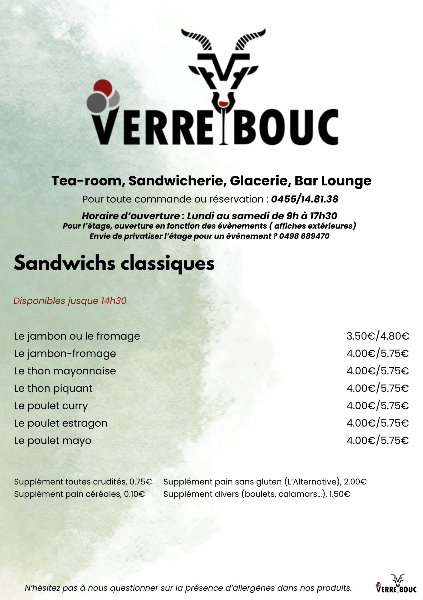 Menu - Petit déjeuner