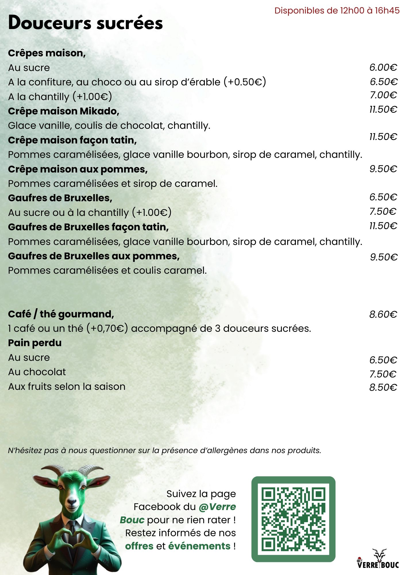 Menu - Sandwichs classiques
